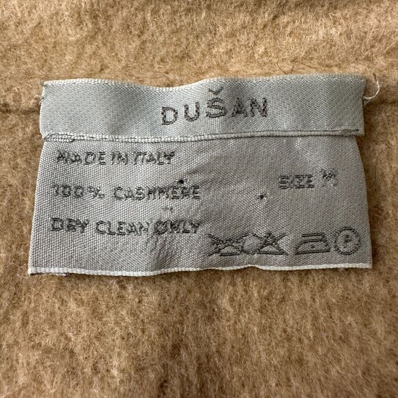 Dusan Open Front Jacket Women’s Medium 100% Cashmere Beige Long Sleeve READ - Picture 3 of 12
